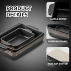 KOOV Bakeware Set, Ceramic Baking Dish, Rectangular Baking Pans Set, Casserole - Image 2