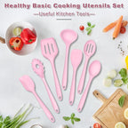 TeamFar Silicone Cooking Utensil Set of 7, Kitchen Nonstick Tools Turner Spoon - Image 5