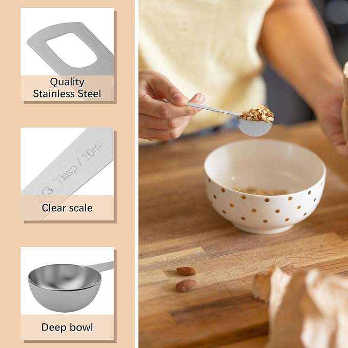 1PCS 2/3tbsp Single Measuring Spoon, Stainless Steel Individual Teaspoons Only - Image 3
