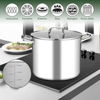 Leonyo 16 Quart Stock Pot With Lid, 18/10 Stainless Steel Stockpot, large - Image 3