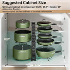 MUDEELA Pots and Pans Organizer Rack under Cabinet 8-Tiers Adjustable Pot Rack - Image 4