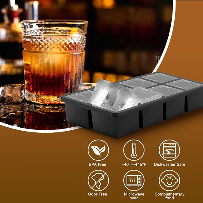 Samuelworld Large Silicone Ice Cube Tray Molds, Big 2 Inch Cubes - Image 5