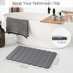Diatomaceous Earth Stone Bath Mat Non-Slip, Foldable Stone Bath Mats - Image 2