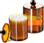 XIPENGKEJI 2 Pack Qtip Holder, Canister Apothecary Jar Set, Bathroom Jars by XIPENGKEJI