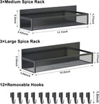 Aufworld Magnetic Spice Rack for Refrigerator, 6 Pack Magnetic Shelf, Fridge - Image 2