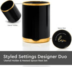 STYLED SETTINGS Black and Gold Utensil Holder - Image 2