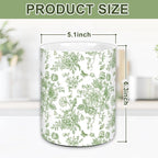 JarThenaAMCS Green Floral Ceramic Utensil Holder Vintage Flower Butterfly - Image 2