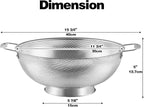 Tiawudi Large 6-Qt Colander, 18/8 Stainless Steel Mesh Strainer - Image 2