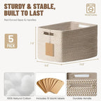 5 Pack Woven Storage Baskets for Shelves, Decorative Basket Organizer Storage - Image 3