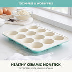 GreenPan Bakewell 12-Cup Muffin Pan, Healthy Ceramic Nonstick Bakeware - Image 2