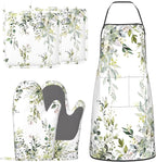 Sage Green Eucalyptus Oven Mitts Watercolor Butterfly Leaves Pot Holders by Unknown