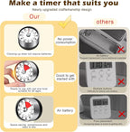 Premium Mechanical Kitchen Timer, No Battery Required, Magnetic Base, Twist - Image 3
