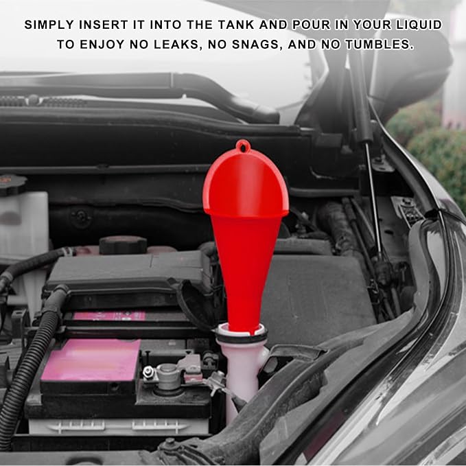 2 PCS Oil Funnel, Plastic Long Neck Multi-Purpose Spill Saver Funnel, Engine - Image 4