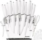 Astercook Knife Set with Block and Sharpener, 22 Piece Kitchen Knife Set by Astercook
