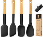 Silicone Spatula Spoon Set, and Spreading, Sturdy BPA-Free Matte Silicone by BADIANO