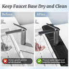 PoYang 24 inch Faucet Mat for Kitchen Sink Splash Guard, 7° Slope Silicone Sink - Image 7