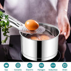 E-far Stainless Steel Saucepan - 1QT & 2QT &3QT - Image 3