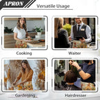 Server Apron with 3 Pockets, Waterproof Oil Waitress Waiter Half Apron - Image 5