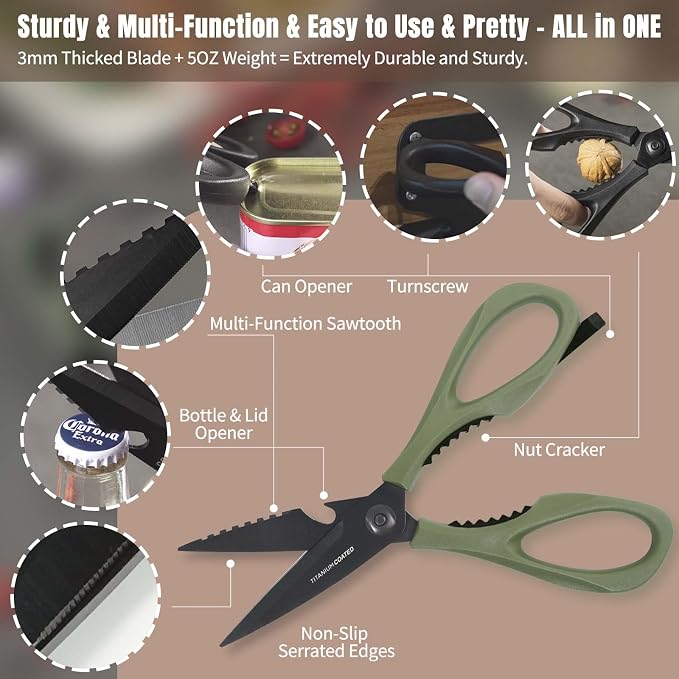 3-pack Kitchen Scissors All Purpose, Heavy Duty Kitchen Shears - Image 3