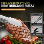 Metal Tongs for Cooking, Heat Resistant 600 Degrees Stainless Steel Kitchen - Image 3