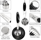 Accmor 11 Piece Metal Measuring Spoons Cups Set, Premium Stainless Steel - Image 4