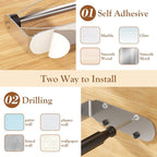 2 Pack Paper Towel Holder Under Cabinet + 2 Towel Robe Hook, Single Hand - Image 6