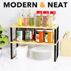 SpaceAid Cabinet Shelf Organizers 2 Pack, Kitchen Counter Rack Shelves Riser - Image 5