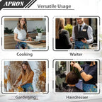 Server Apron with 3 Pockets, Waterproof Oil Waitress Waiter Half Apron - Image 5