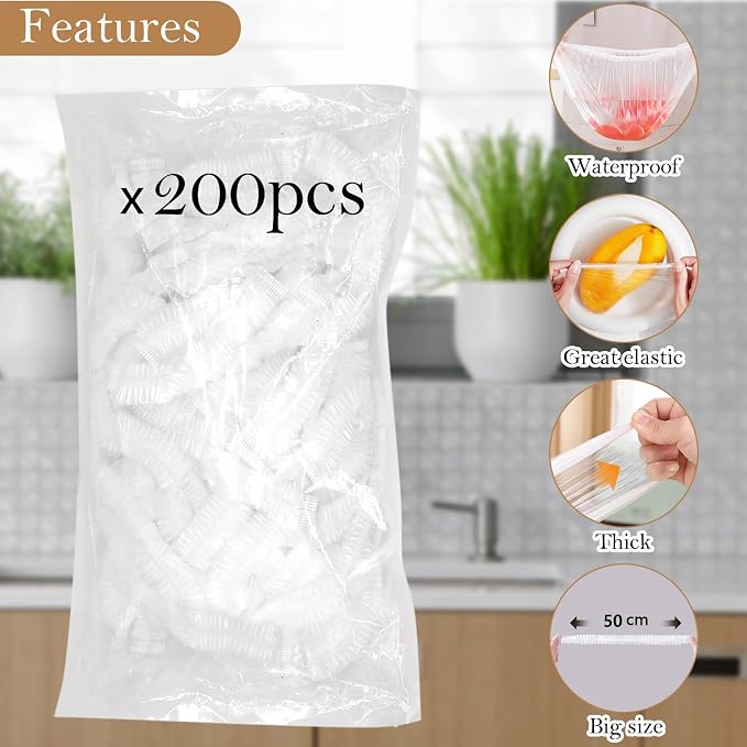 200pcs Reusable Shower Caps for Sourdough Bread Proofing, Plastic Covers - Image 5