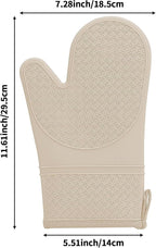 Hovico Silicone Oven Mitts, Heat Resistant 500F Kitchen Mitts 2PCS, 11.6" - Image 2