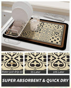 AMOAMI Coffee Mat Hide Stain Rubber Backed Absorbent Dish Drying Mat - Image 3