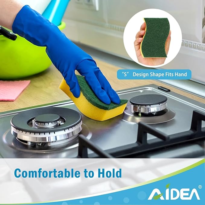AIDEA Sponges Kitchen, 24 Pack Heavy Duty Dish Sponge, Cleaning Dish Scrubber - Image 4