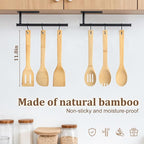 HANSGO Bamboo Kitchen Utensils Set – 6-Piece Wooden Cooking Set - Image 6