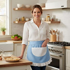 CRB Fashion Waist Apron Kitchen Cooking Restaurant Cotton Bistro Half Aprons - Image 6