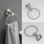 RUMOSE Toilet Paper Holder and Hand Towel Ring Brushed Nickel Wall Mount - Image 7