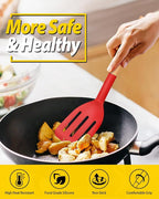 Pack of 2 Silicone Cooking Spatula, Heat Resistant Solid Turner, Non Stick - Image 3
