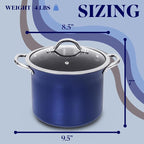 CONCORD Sapphire Nonstick 7 Quart Stock Pot Cookware Set - Image 2