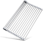 Tomorotec Stainless Steel Roll-Up Dish Drying Rack Marble Color Silicone Edges by Tomorotec