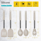 Silicone Spatula and Cooking Spoon, 5 Pack Non-Stick Cooking Utensils - Image 2