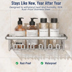 8 Pack Adhesive Rustproof Shower Shelves - Image 2