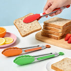 7-Inch Silicone Tongs Pack of 6, Small Stainless Steel Tongs - Image 2