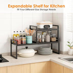 DOLALIKE Expandable kitchen Countertop Organizer, Stackable Cabinet Shelf - Image 8