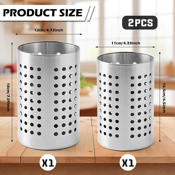 2PCS Stainless Steel Utensil Holder and Utensil Drying Holder, as a Kitchen - Image 2