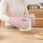 Oven Mitts and Pot Holders Pastel Pink Dog Paw Pattern Silicone Kitchen - Image 7