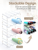 Stackable Water Bottle Organizer, 4-Tier Clear Large Compartment Holder - Image 3