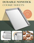 Baking Sheet Set of 2, Commercial Grade Stainless Steel Cookie Sheets - Image 5