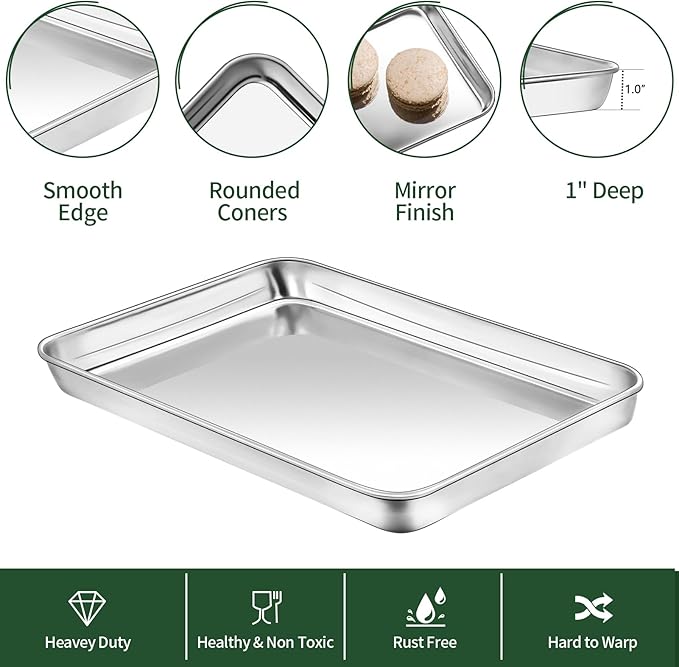 CEKEE Baking Sheet and Cooling Rack Set, Stainless Steel Cookie Sheet Baking - Image 3