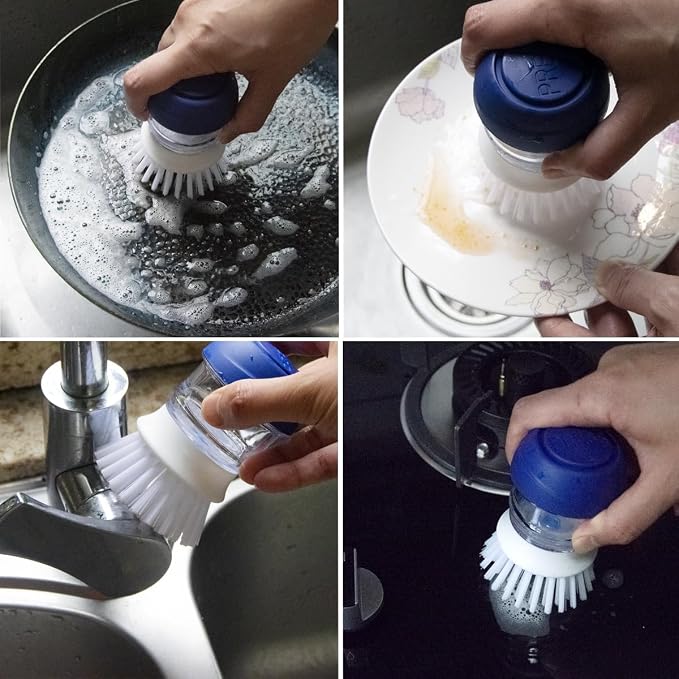 CELOX 2 Pack Dish Brush with Soap Dispenser - Image 3