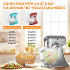 Cofun Glass Mixer Bowl for Kitchenaid Tilt-Head Stand Mixers 4.5-5 Quart - Image 3
