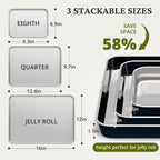 BRONYPRO Stainless Steel Baking Sheet Pan Set of 3, Cookie Sheets 9/12/16 In - Image 6
